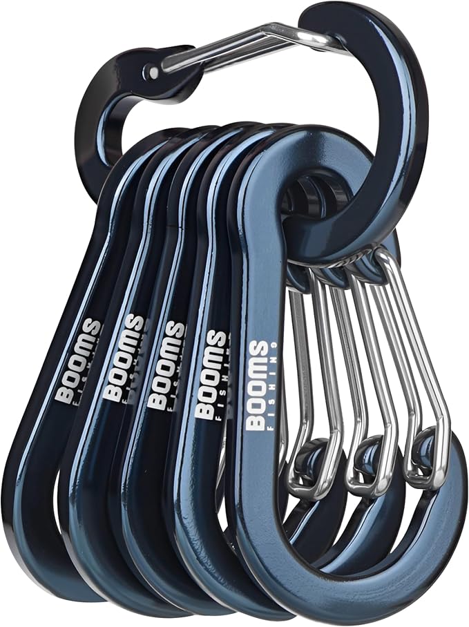 Booms Fishing CC1 Multi-Use Carabiner Clip, 6 Pack Small Caribeener Clips by BoomsFishing