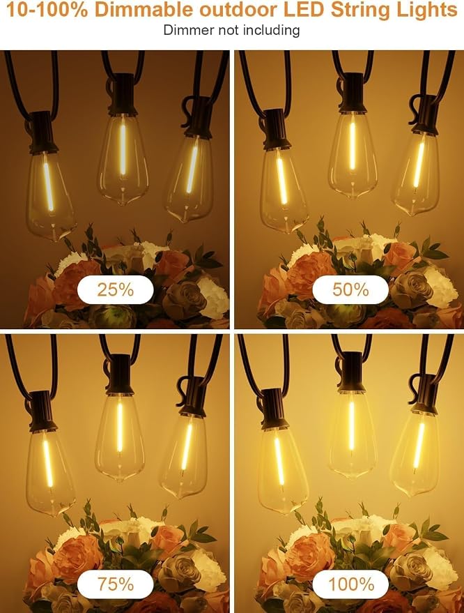 50FT Outdoor String Lights, Waterproof Patio Lights - Image 7