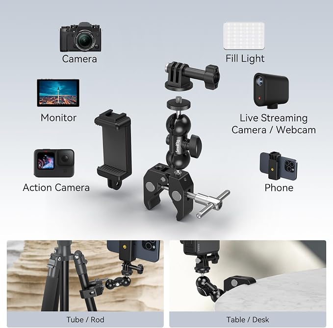 SMALLRIG Camera Mount Kit, Ball Head Magic Arm - Image 4