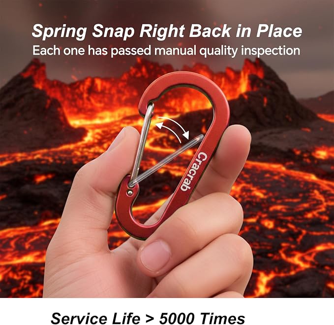 12Pcs Carabiner Clips Assorted Sizes Pack, Includes Small Medium Large - Image 6