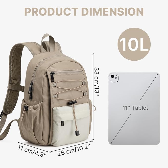 G4Free 10L Small Backpack for Women Men Lightweight Mini Travel Backpacks - Image 2
