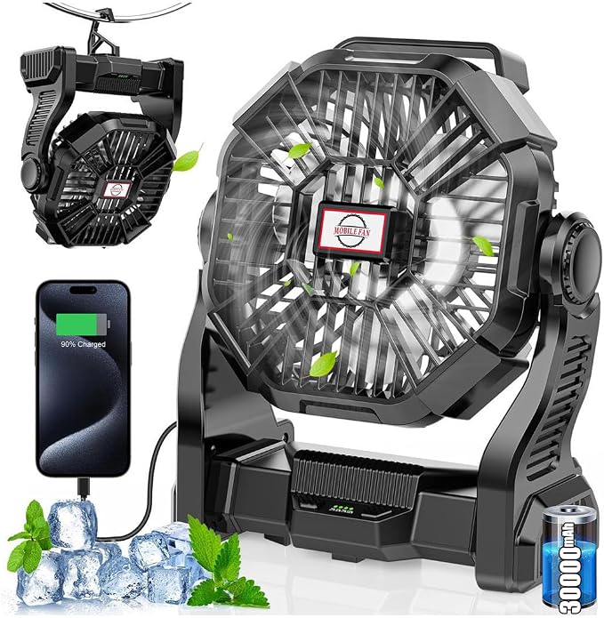 30000mAh Rechargeable Camping Fan by Unknown