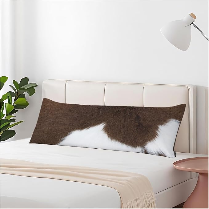 Decorative Home Body Pillow Covers Brown Cowhide, Body Pillow Cushion Cases Cow by Unknown