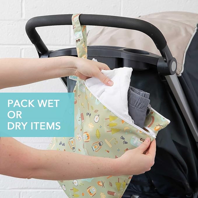 Bumkins Waterproof Wet Dry Bag for Baby, Swim Suit, Cloth Diapers, Pump Parts - Image 3
