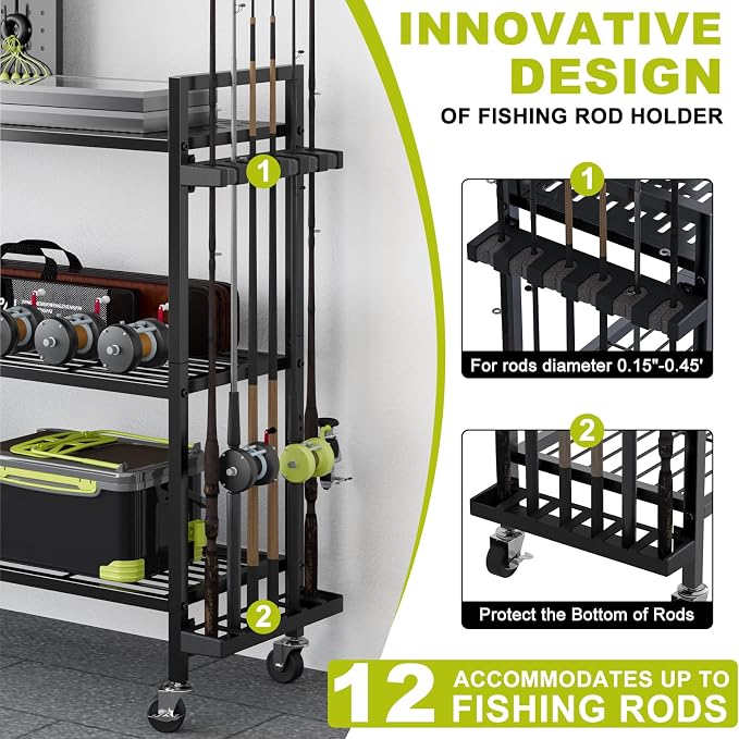 Fishing Rod Holders for Garage, Fishing Rod Stand - Image 3