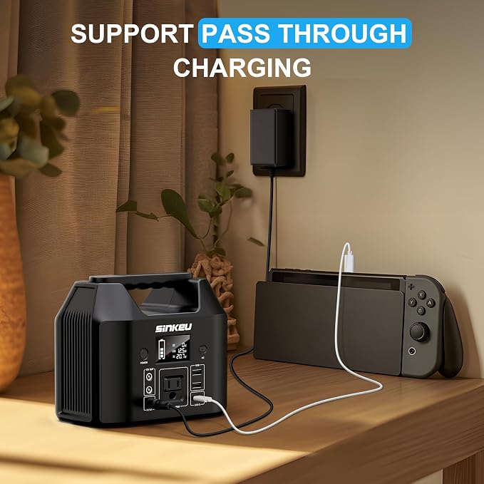 SinKeu Portable Power Station 122.8Wh, LiFePO4 Battery Solar Generator - Image 8