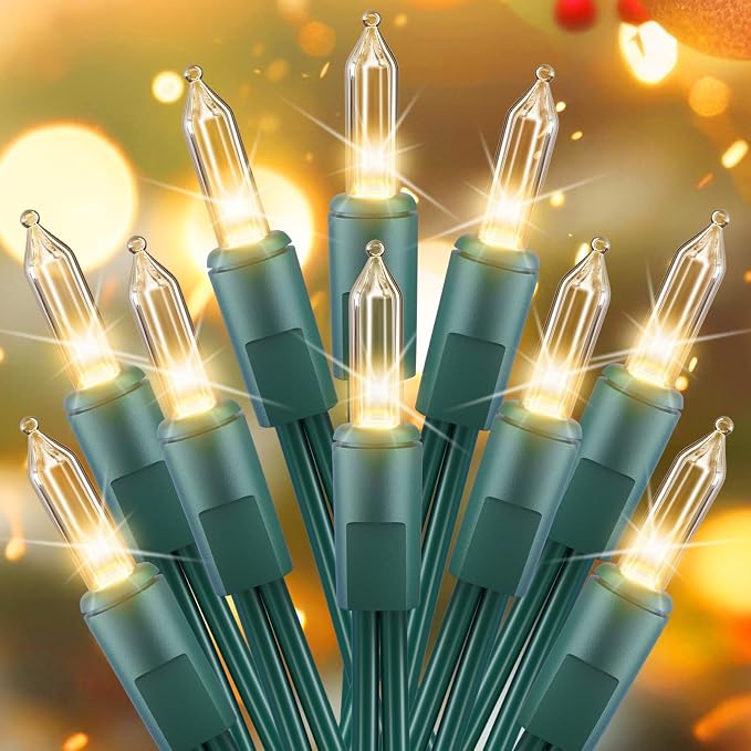 Brightown Clear Christmas String Lights 50 Count 10 Feet Incandescent Bulb Mini by Brightown