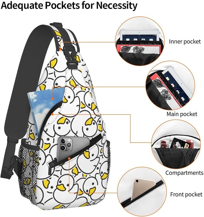 Cute Duck Sling Bag For Women Men Fashion Duck Backpack Crossbody Shoulder Bag - Image 4