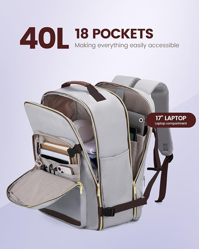 LOVEVOOK Travel Backpack for Women & Men 40L, Airline Approved Carry On - Image 3
