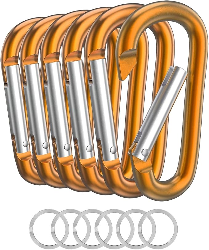 Carabiner Keychain Clip -3" Aluminum Carabiner D Ring, Caribeener Clips by LINGXINXIN