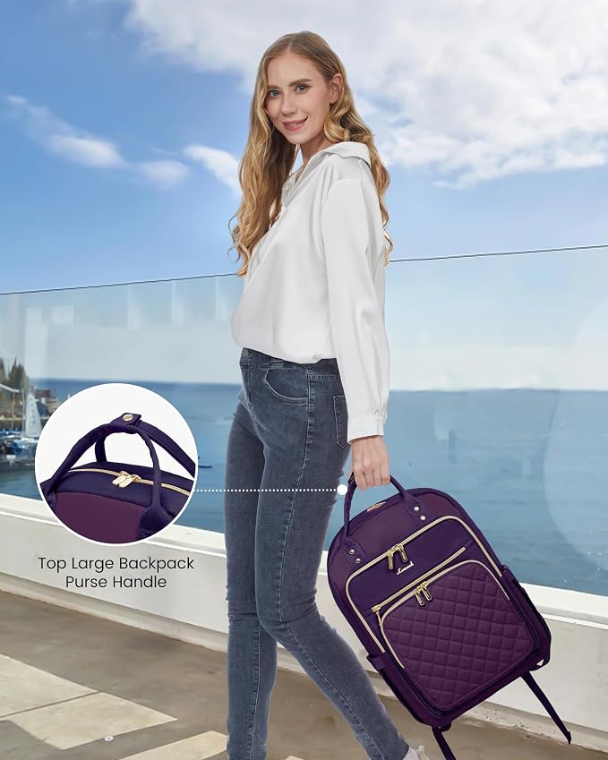 LOVEVOOK Laptop Backpack Purse for Women, 15.6" Laptop Bag for Travel - Image 5
