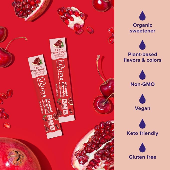Ultima Replenisher Daily Electrolyte Powder – Cherry Pomegranate, 20 Stickpacks - Image 4