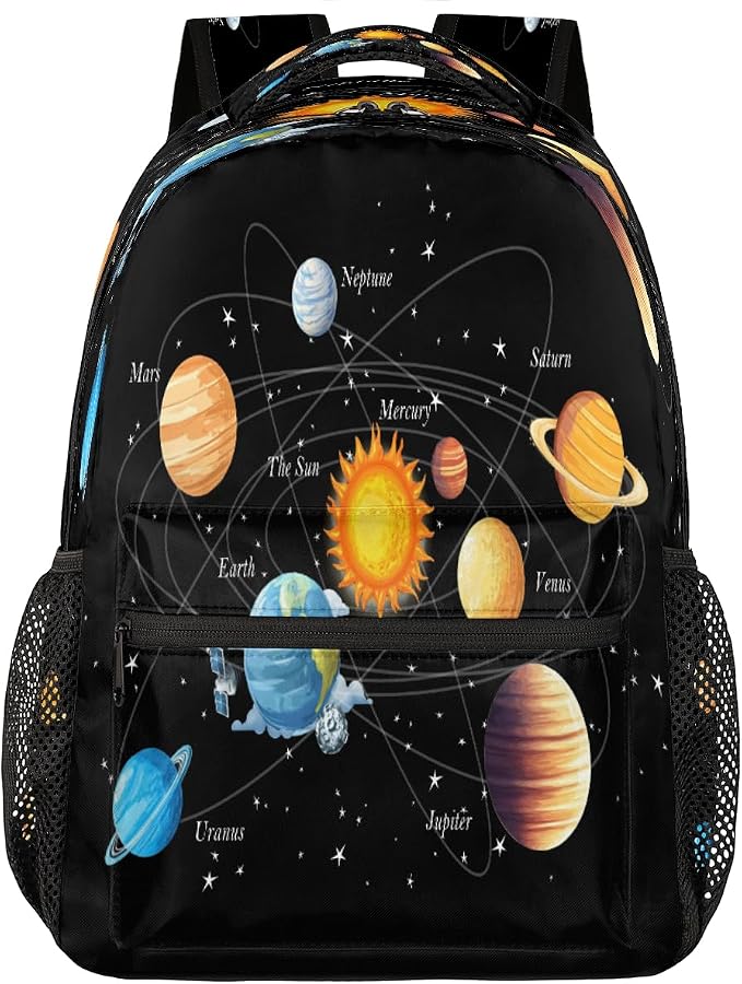 Backpacks Space Solar System School Bag Student Bookbag Adjustable Shoulder - Image 6
