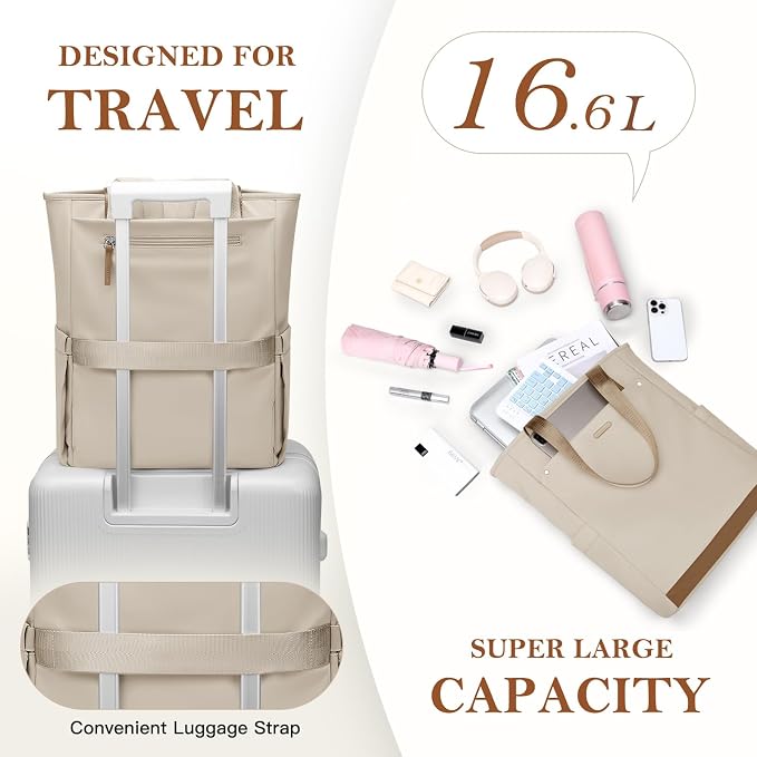 Convertible Laptop Backpack for Women Men Carry on Tote Backpack Teacher - Image 7