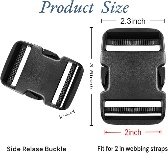 4 Pack 2 Inch Buckle Quick Side Release, Heavy Duty Plastic Side Release Buckles - Image 5