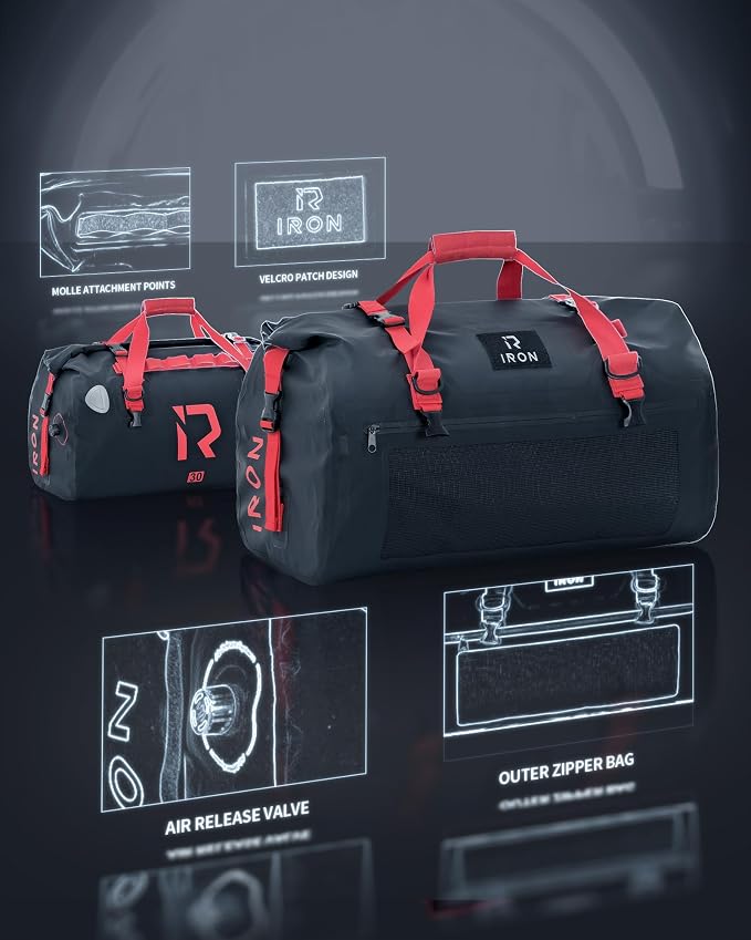 BORLENI Waterproof Motorcycle Dry Duffel Bag Luggage Tail Bag - Image 3