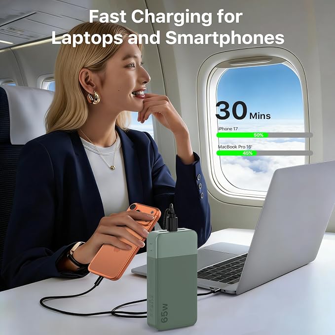 NOBIS 20000mAh Battery Pack Power Bank 65W Power Bank, Portable Charger - Image 2