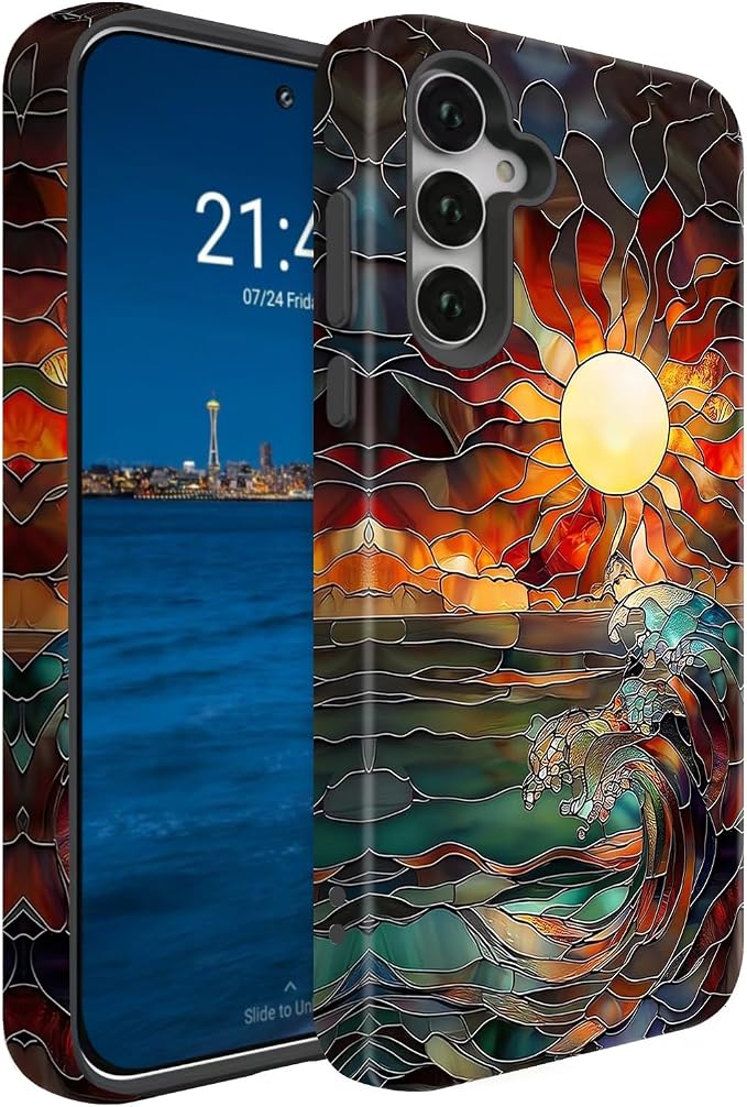Compatible for Samsung Galaxy S25 FE 5G Case, Dual Layer Heavy Duty 2 in 1 by BSMOSPER