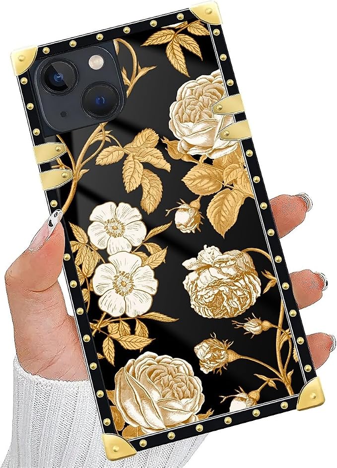 Compatible with iPhone 15 Case, Blooming Rose Golden Flower Luxury Golden - Image 5