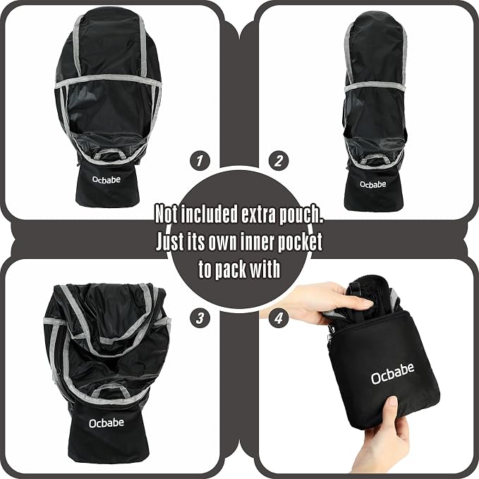 Ultra Lightweight Foldable Backpack, Water Resistant Small Packable Hiking - Image 4