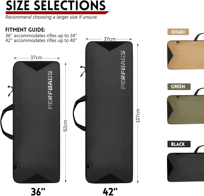 Single Rifle Case Bag, Tactical Padded Soft Gun Case w/MOLLE System, Wide - Image 6