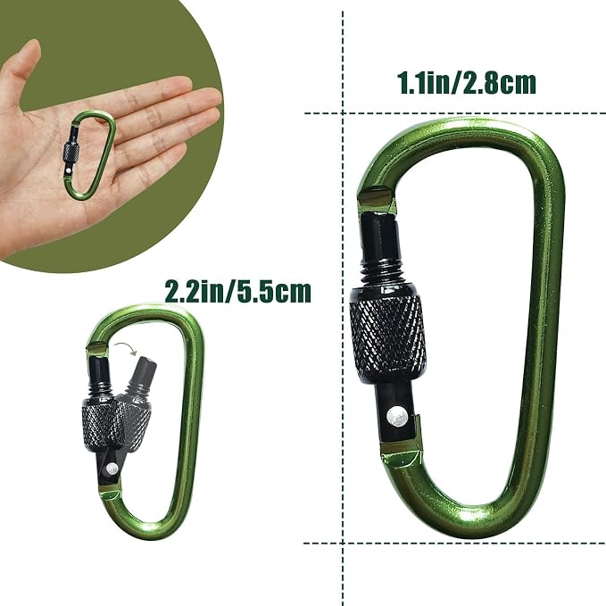 YUCHIYA 8 Pack D-Shape Carabiner Clasp - Image 6