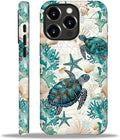 for iPhone 16 Pro Case, HH2 Ocean Sea Turtle Nautical Map Hybrid 2 Layer Hard by Unknown
