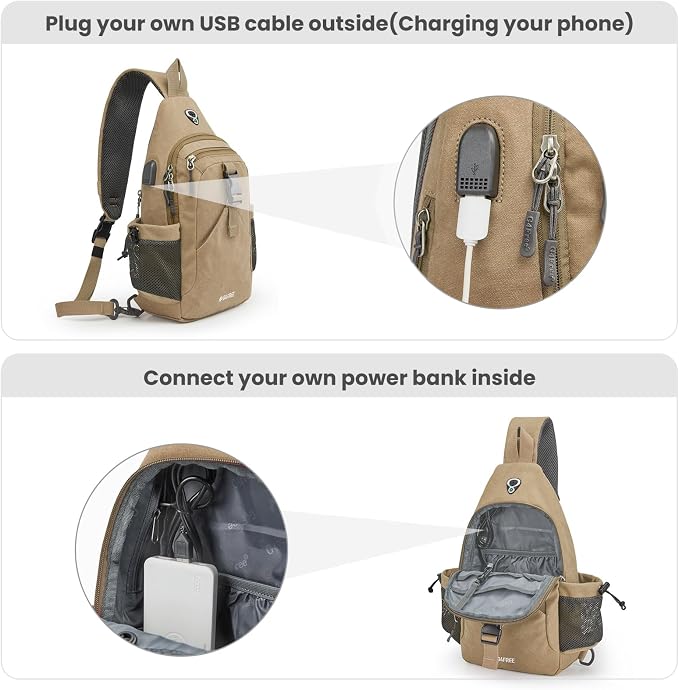 G4Free Canvas Sling Bag Crossbody Backpack - Image 4