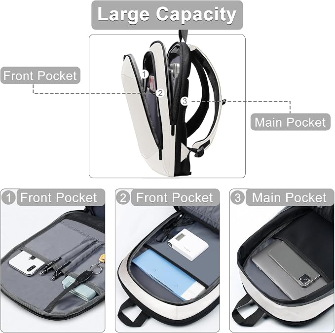 hk Business Backpack for Men 17 Inch, Slim & Expandable Waterproof Travel - Image 4