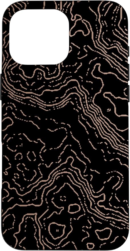 Topography Black & Brown Abstract Pattern Topographic Map Case by Unknown