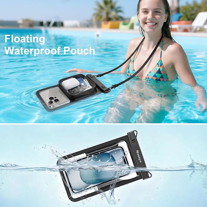 Niveaya [Floatable Floating Waterproof Phone Pouch 2 Pack-Up to 8.5", Large - Image 2