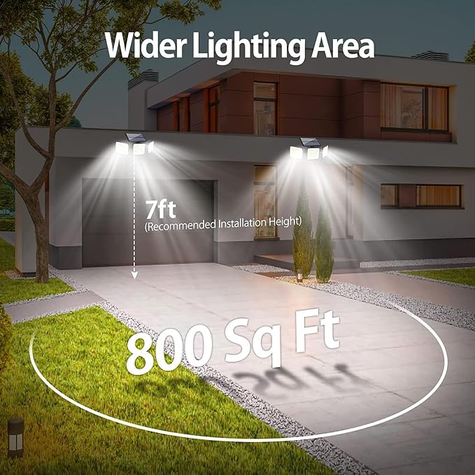 2 Pack 180 LED Solar Flood Light Outdoor, Motion Sensor Outdoor Lights - Image 4