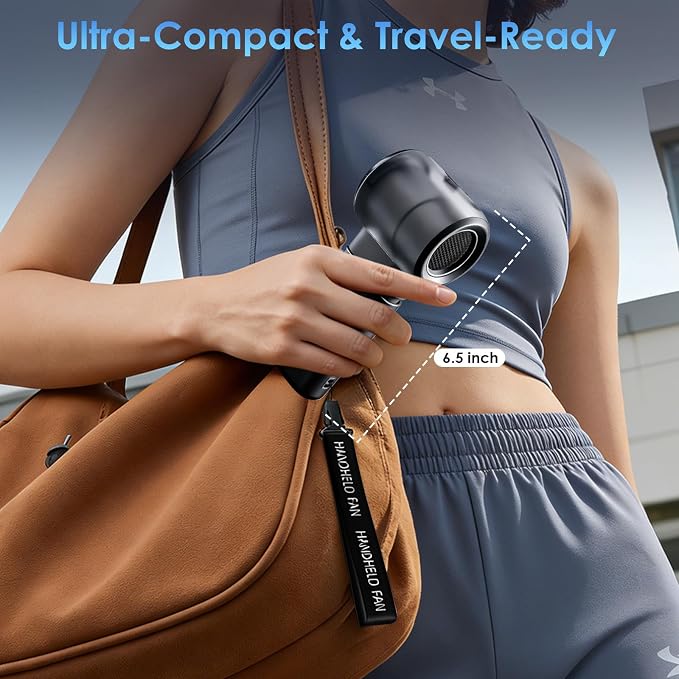 Portable Misting Fan Handheld Powerful Turbo Fan, 100 Speeds, 6000mAh - Image 7