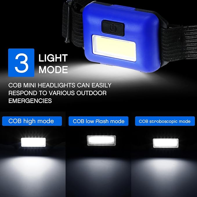 48 Pack LED Headlamp Flashlight Bright Waterproof Head Lamp Torch Cob Flood - Image 2