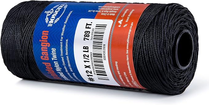 HONGDA Braided Tarred Bank Line Braided Nylon Twine, 789 Feet #12 Bank Line - Image 5