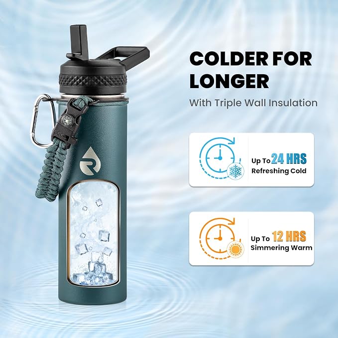 RAYMYLO Insulated Water Bottle 20 oz, Triple Wall Vacuum Stainless Steel - Image 2