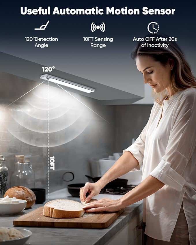 Under Cabinet Lights, LED Rechargeable Battery Operated Motion Sensor Lights - Image 3