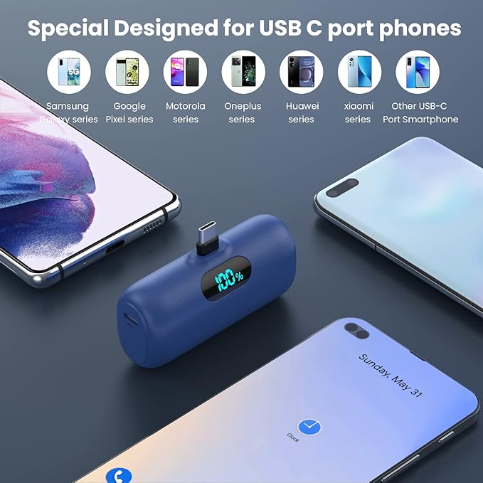 Small Portable Charger for iPhone 17/16/15 Series, 5000mAh 3A PD USB C Power - Image 3