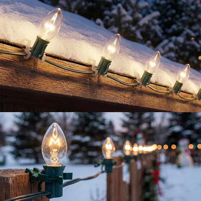 25 Pack C7 Clear Replacement Bulbs, C7 Outdoor Candle Light Bulbs, Night Candle - Image 5