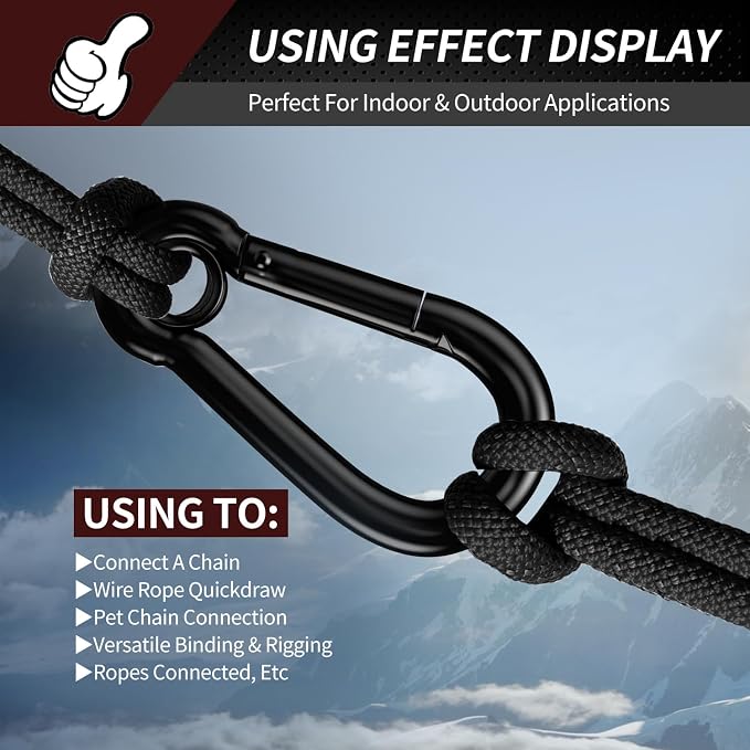 Spring Snap Hooks, Heavy Duty Rope Connector, Quick Link Carabiners Spring Snap - Image 5