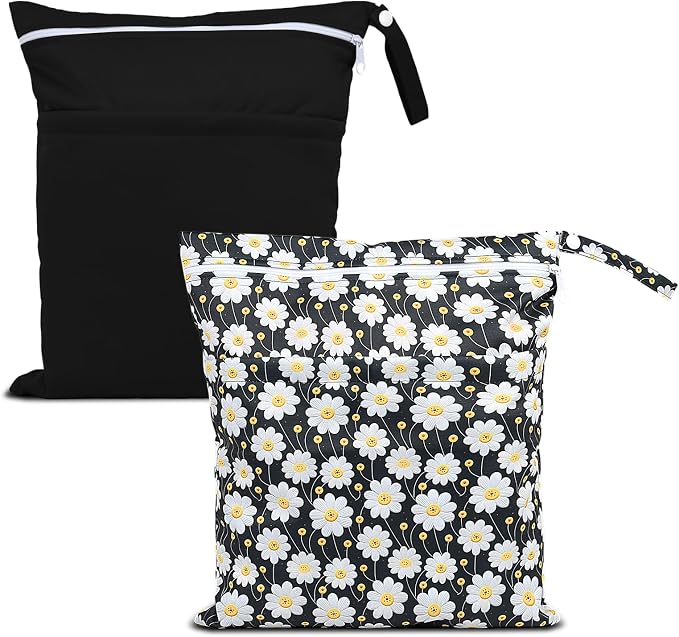 Wet Dry Bags 2 Pack, Waterproof Reusable Travel Bags by Welcometoeaxin