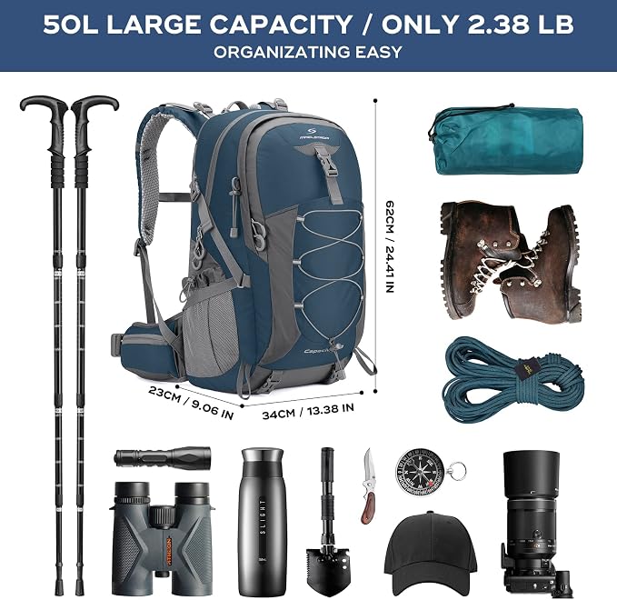 Maelstrom Hiking Backpack, Camping Backpack, 50L Waterproof Hiking Daypack - Image 2