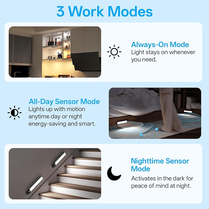 Under Cabinet Lighting Wireless, Motion Sensor Light Indoor Rechargeable - Image 7