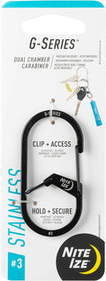 Nite IZE GS3-01-R6 G-Series Dual Chamber Carabiner, Size #3 1-Pack by Nite+Ize