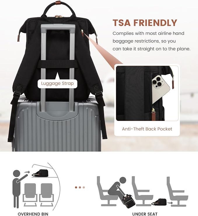 LOVEVOOK Laptop Backpack for Women, 15.6'' Waterproof Nurse Bag Teacher Work - Image 7