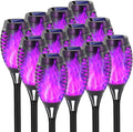 EOYIZW Solar Lights Outdoor, Halloween Decorations Purple Solar Tiki Torches by EOYIZW
