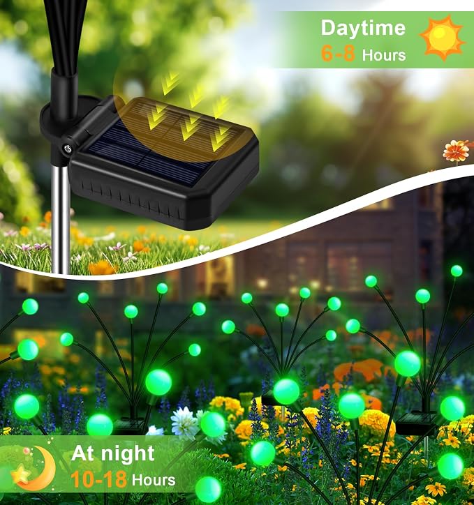 NBQQ Solar Garden Lights Outdoor, Waterproof Solar Powered Lights - Image 4