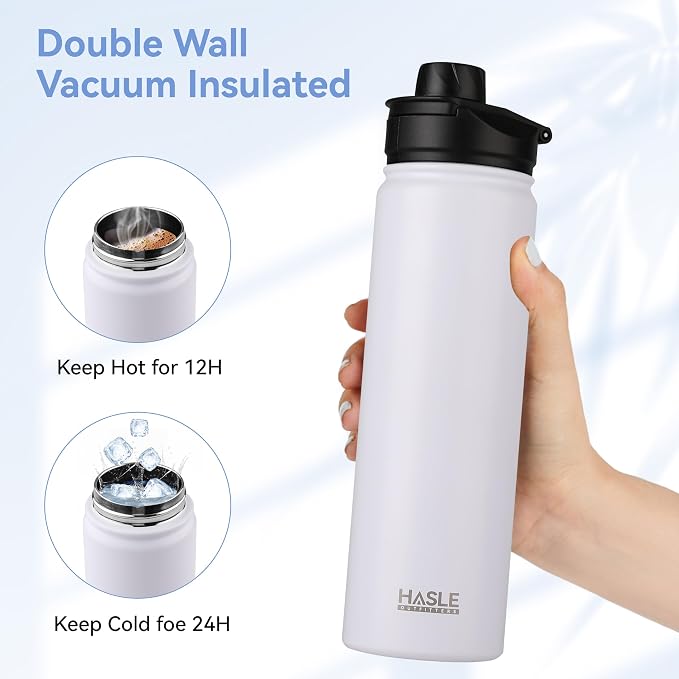 HASLE OUTFITTERS Insulated Water Bottle 22 oz Double Wall Stainless Steel Water - Image 4