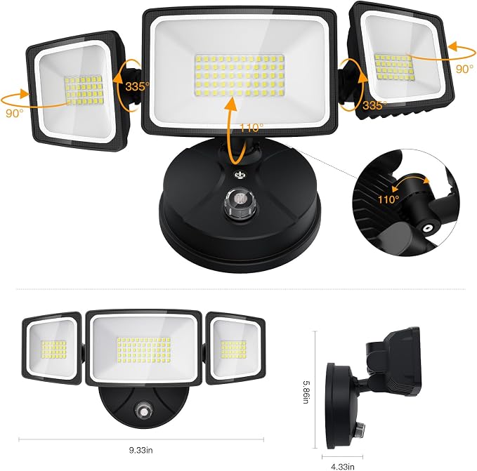 Onforu 70W Dusk to Dawn Outdoor Lighting, 7000LM Black Flood Lights Outdoor - Image 8