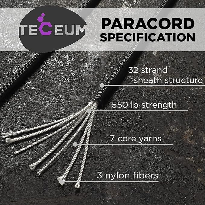 TECEUM Reflective Paracord Rope 1000 – 1000ft/200ft/100ft/50ft – 40+ Colors – - Image 2